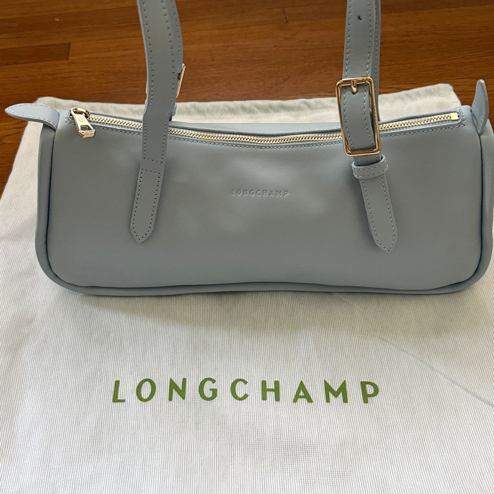 NWOT Longchamp Looong L Shoulder Bag Sky Blue - Picture 5 of 7